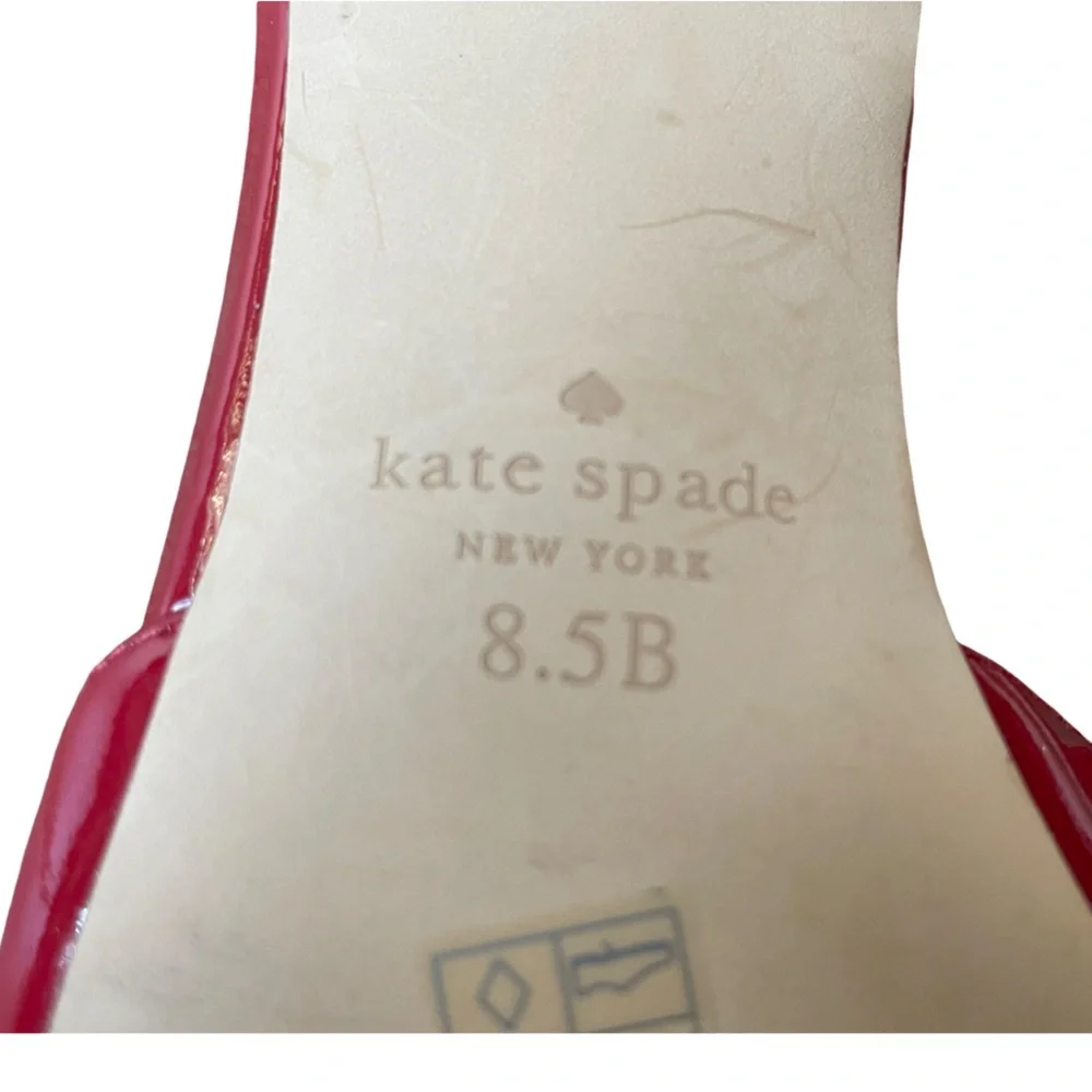 Kate Spade New York Red Patent Leather Ankle Strap Heels Size 8.5